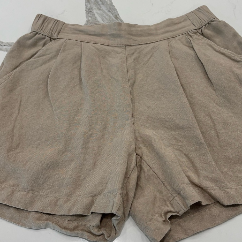 A New Day Tan High Waist Shorts with Elastic Waistband - Picture 2 of 6